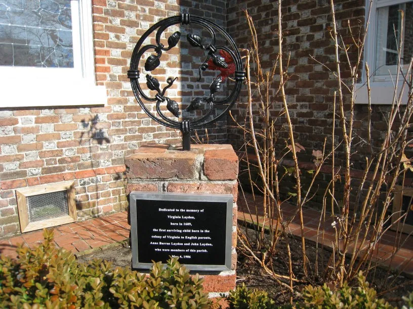 The Virginia Laydon memorial in the churchyard