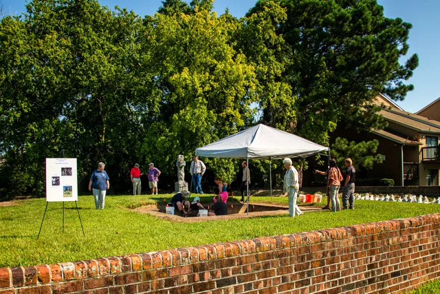Visitors at the second church site open house