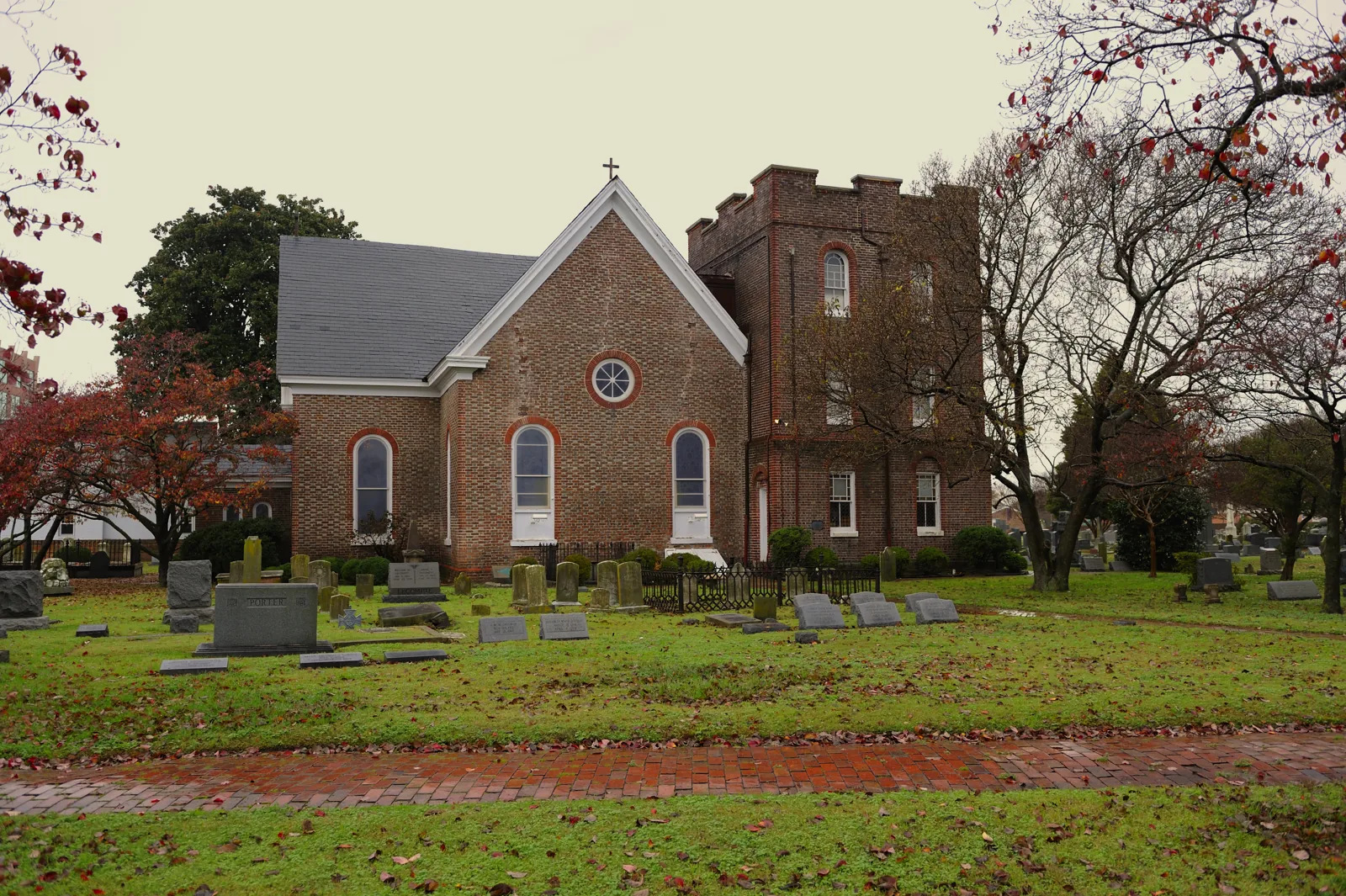 St. John's Church and its tower in autumn