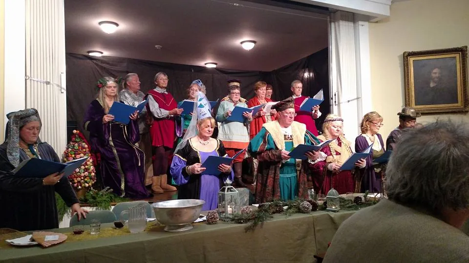 Singers in costume at the Madrigal Dinner